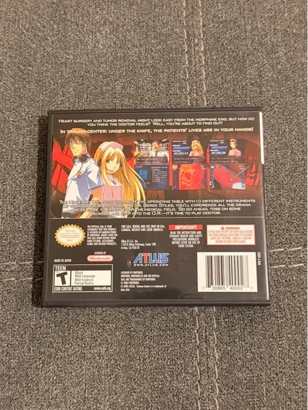 Trauma Center: Under The Knife for Nintendo DS